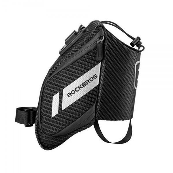 Torba rowerowa podsiodłowa z uchwytem na bidon Sakwa ROCKBROS (C32BK). Czarne torebki klasyczne damskie ROCKBROS, bez wzorów, z materiału, duże, bez dodatków. Za 45.99 zł.