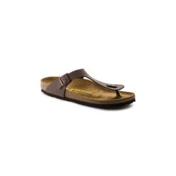Japonki damskie Birkenstock 043751. Brązowe klapki damskie Birkenstock, bez wzorów, z materiału, bez obcasa. Za 639.00 zł.