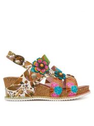 Laura Vita Sandały Bonito 37 Kolorowy. Sandały damskie Laura Vita, bez wzorów, ze skóry, bez obcasa, na koturnie. Za 459.99 zł.