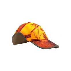 Czapka myśliwska z nausznikami CAMO. Zielone czapki męskie SOLOGNAC, bez wzorów, z bawełny, sportowe. Za 39.99 zł.