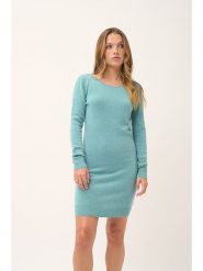 Just Cashmere Kaszmirowa sukienka "Susan" w kolorze turkusowym rozmiar: S. Niebieskie sukienki damskie Just Cashmere, s, bez wzorów, z kaszmiru, bez kołnierzyka, bez ramiączek, mini. Za 311.85 zł.