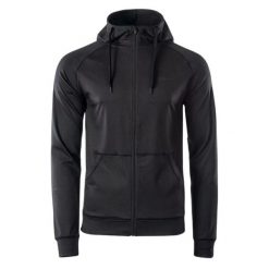 Męska Bluza Z Kapturem Kosko Full Zip. Czarne bluzy sportowe męskie Hi-tec, bez wzorów, z elastanu, bez kołnierzyka, bez ramiączek. Za 102.99 zł.