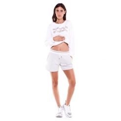 Szorty z bawełna z sznurek regulacyjny na co dzień. Szare spodenki sportowe damskie LEONE 1947 APPAREL, bez wzorów, z bawełny, sportowe. Za 109.46 zł.