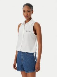 Karl Lagerfeld Jeans Kamizelka B2W11020 Biały Regular Fit. Białe kamizelki damskie Karl Lagerfeld Jeans, l, z bawełny. Za 375.99 zł.