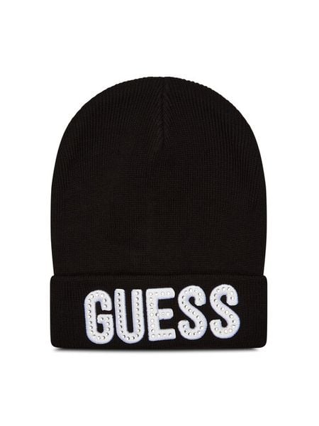 Guess Czapka KIDS J0BZ12 Z2Q00 Czarny. Czarne czapki dziecięce Guess, na zimę, z aplikacjami, z materiału. Za 69.99 zł.
