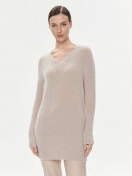 Marella Sweter Nimbe 2339460739200 Beżowy Regular Fit. Brązowe swetry klasyczne damskie Marella, s, z syntetyku, bez kołnierzyka. Za 519.99 zł.