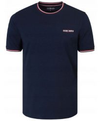 T-Shirt (Koszulka) Męska - Pako Jeans - Granatowa, Drobny Nadruk. Niebieskie t-shirty męskie Pako Jeans, l, bez wzorów, z bawełny, bez kołnierzyka. Za 69.00 zł.