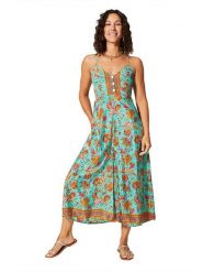 Aller Simplement Kombinezon w kolorze turkusowo-pomarańczowym rozmiar: 34/36. Brązowe kombinezony damskie Aller Simplement, bez wzorów, klasyczne, bez kołnierzyka, bez ramiączek. Za 65.99 zł.