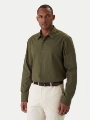 Calvin Klein Koszula LV04LB148G Khaki Slim Fit. Brązowe koszule męskie CALVIN KLEIN, l, bez wzorów, z bawełny, bez kołnierzyka, bez ramiączek. Za 349.99 zł.