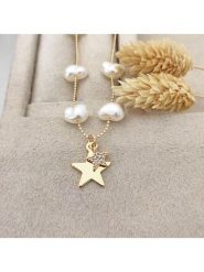 Nakkash Pozłacana bransoletka z perłami syntetycznymi rozmiar: onesize. Żółte bransoletki damskie Nakkash, pozłacane. Za 43.99 zł.