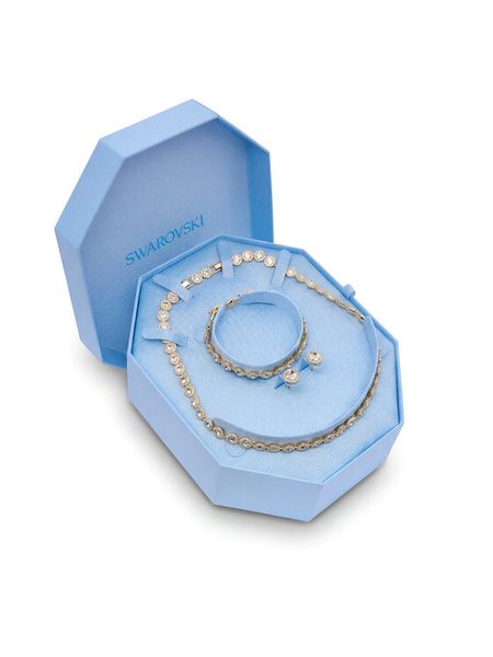 Swarovski Zestaw kolczyki, bransoletka i naszyjnik Una Angelic 5750619 Złoty. Żółte bransoletki damskie Swarovski, złote. Za 2,109.99 zł.