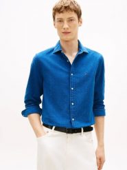 Tommy Hilfiger koszula dżinsowa Mężczyźni Regular Fit Bawełna (100%) niebieski, M. Niebieskie koszule męskie Tommy Hilfiger, na lato, m, bez wzorów, z bawełny, bez kołnierzyka, bez ramiączek. Za 379.95 zł.