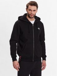 Alpha Industries Bluza Basic Zip 118342 Czarny Regular Fit. Czarne bluzy bez kaptura męskie Alpha Industries, l, z bawełny. Za 219.99 zł.