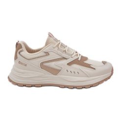 Buty Sportowe Damskie Big Star NN274A096 HI-POLY System Beżowe beżowy. Brązowe buty sportowe na co dzień damskie bez wzorów, ze skóry. Za 237.59 zł.