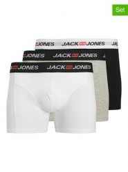 Jack & Jones Bokserki (3 pary) w kolorze białym, czarnym i szarym rozmiar: S. Białe bokserki męskie Jack & Jones, bez wzorów. Za 74.11 zł.
