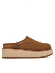 LOVE MOSCHINO Klapki JA10046L1PJAW210 Brązowy. Brązowe klapki damskie Love Moschino, bez wzorów, ze skóry, bez obcasa. Za 879.99 zł.