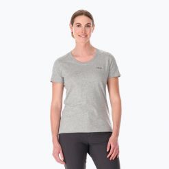 Koszulka trekkingowa damska Rab Stance Mountain Peak. Szare bluzki damskie RAB, s, bez wzorów, bez kołnierzyka. Za 119.99 zł.