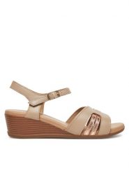 Lasocki Sandały WB-ELIA-02 Beżowy. Brązowe sandały damskie Lasocki, bez wzorów, ze skóry, bez obcasa, na koturnie. Za 159.99 zł.
