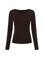 Someday Damska koszulka z długim rękawem - Kirosa Kobiety brązowy jednolity, 36. Brązowe t-shirty damskie Someday, bez wzorów, ze skóry, bez kołnierzyka. Za 199.95 zł.