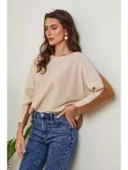 Joséfine Sweter "Dorog" w kolorze beżowo-jasnobrązowym rozmiar: M. Brązowe swetry klasyczne damskie Joséfine, m, z kaszmiru, bez kołnierzyka. Za 178.37 zł.