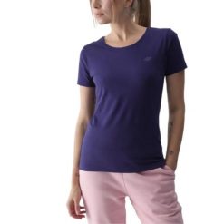 Koszulka Damska 4F. Niebieskie t-shirty damskie 4f, bez wzorów, bez kołnierzyka. Za 60.99 zł.