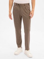 Finshley & Harding London spodnie garniturowe - Hudson Mężczyźni Regular Fit Sztuczne włókno brązowy|beżowy, 50. Brązowe spodnie wizytowe męskie Finshley & Harding London, z włókna. Za 359.95 zł.