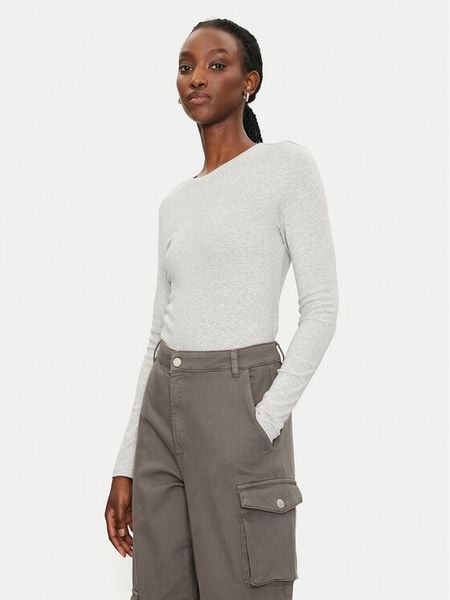 ONLY Bluzka Riley 15323159 Szary Slim Fit. Szare bluzki damskie Only, l, bez wzorów, z bawełny, bez ramiączek. Za 59.99 zł.