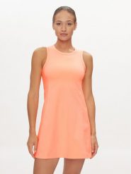 DKNY Sport Sukienka letnia DP2D4754 Pomarańczowy Slim Fit. Brązowe sukienki damskie DKNY Sport, na lato, m, bez wzorów, z syntetyku, sportowe, bez kołnierzyka, bez ramiączek, sportowe. Za 609.99 zł.