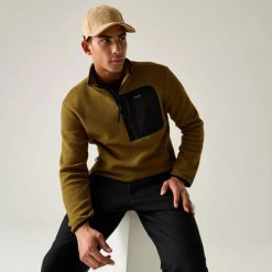 Męska bluza polarowa Frankie Borg Half Zip. Brązowe bluzy bez kaptura męskie Regatta, m, z materiału. Za 220.50 zł.