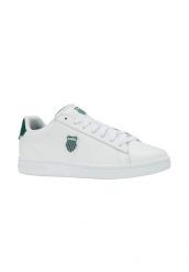 Buty K-Swiss COURT SHIELD II (04412-130-M). Białe buty trekkingowe męskie K-Swiss, z materiału, bez zapięcia, trekkingowe. Za 222.35 zł.