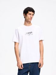 T-shirt regular z merceryzowanej bawełny - biały. Białe t-shirty męskie Reserved, l, bez wzorów, z bawełny, bez kołnierzyka. Za 79.99 zł.