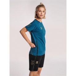 Koszulka damska Hummel Cima Xk. Niebieskie t-shirty damskie HUMMEL, xs, bez wzorów, z bawełny, bez kołnierzyka. Za 176.50 zł.