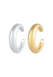 Elli Damski nausznica zestaw Bi-Color okrągła zakrzywiona Blogger Trend w pozłacanym srebrze 925 Sterling Silver Kolczyki 1 ct. Szare kolczyki damskie Elli, pozłacane. Za 211.64 zł.