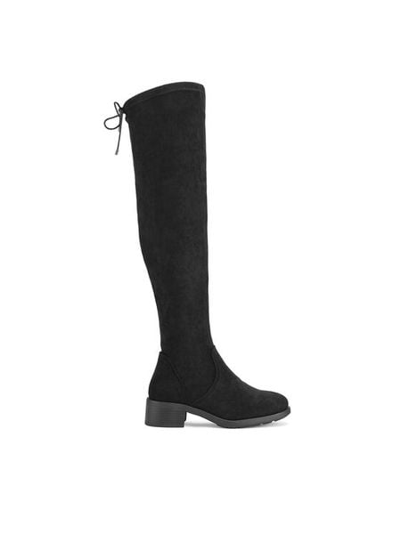 Jenny Fairy Kozaki WS6500-01 Czarny. Czarne kozaki damskie Jenny Fairy, z materiału, bez obcasa, na słupku. Za 199.99 zł.