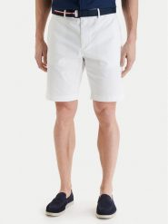 Tommy Hilfiger Szorty materiałowe Denton MW0MW42349 Biały Slim Fit. Białe szorty męskie Tommy Hilfiger, bez wzorów, z bawełny. Za 369.99 zł.