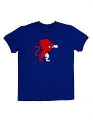 Koszulka sportowa z krótkim rękawem dziecięca. Niebieskie bluzki sportowe damskie LEONE 1947 APPAREL, z bawełny, bez kołnierzyka, bez ramiączek. Za 42.06 zł.