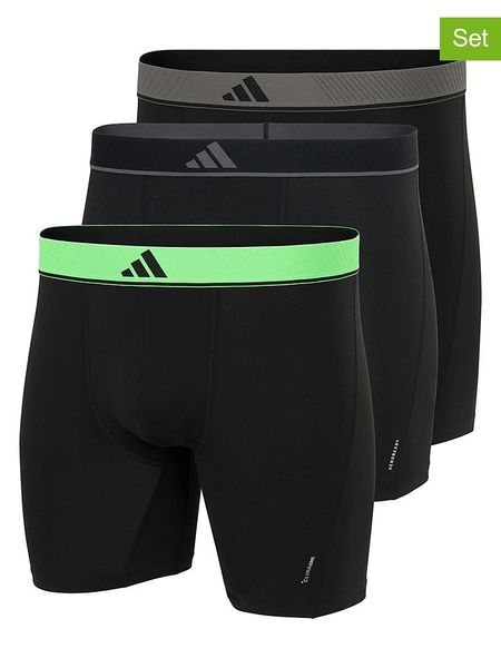 Adidas Bokserki (3 pary) w kolorze granatowo-czarnym rozmiar: S. Czarne bokserki męskie Adidas, bez wzorów. Za 94.95 zł.