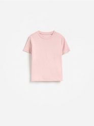 T-shirt z modalem - brudny róż. Czerwone koszulki dziewczęce Reserved, m, bez wzorów, z dzianiny, bez ramiączek. Za 22.99 zł.