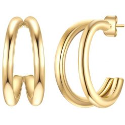 EASTSIDE Kobiety Kolczyki Stal nierdzewna Żółte złoto Kolczyki koła 1 ct Damski. Żółte kolczyki damskie Eastside, pozłacane. Za 149.99 zł.