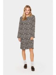 SAINT TROPEZ Sukienka "Ilyssa" w kolorze jasnobrązowo-czarno-beżowym rozmiar: XS. Brązowe sukienki damskie Saint Tropez, xs, bez wzorów, bez kołnierzyka, bez ramiączek, mini, rozkloszowane. Za 104.99 zł.