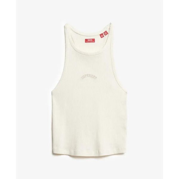 Tank top z plecami typu racer i logiem dla kobiet Superdry Essential. Zielone topy sportowe damskie Superdry., xl, bez wzorów, bez ramiączek. Za 106.30 zł.