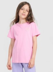 4F T-shirt regular z nadrukiem dziewczęcy - różowy 146 (10-11 lat). Czerwone koszulki dziewczęce 4f, m, bez wzorów, z bawełny, bez ramiączek. W wyprzedaży za 39.99 zł.