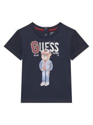 Guess T-Shirt N5YI22 K8HM4 Granatowy Regular Fit. Niebieskie t-shirty chłopięce Guess, z aplikacjami, z bawełny, bez ramiączek. Za 59.99 zł.