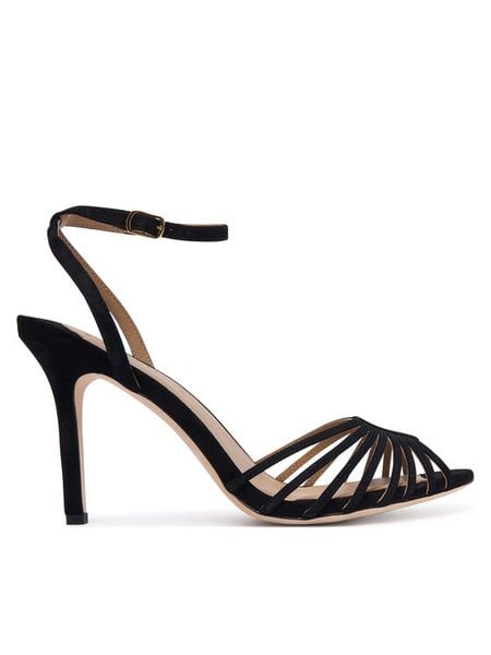 LAUREN RALPH LAUREN Sandały 802P15738001 Czarny. Czarne sandały damskie Lauren Ralph Lauren, bez wzorów, ze skóry, bez obcasa, na szpilce. Za 769.99 zł.
