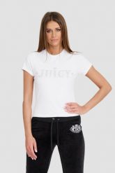 JUICY COUTURE Biały t-shirt Ryder Rodeo Fitted. Białe t-shirty damskie Juicy Couture, s, bez wzorów, bez kołnierzyka. W wyprzedaży za 129.99 zł.