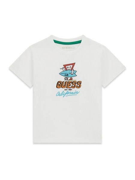Guess T-Shirt N6GI12 K8HM4 Biały Regular Fit. Białe t-shirty chłopięce Guess, z aplikacjami, z bawełny, bez ramiączek. Za 84.99 zł.