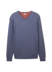 Cienki sweter z bawełny Tom Tailor. Niebieskie swetry męskie bonprix, m, bez wzorów, z bawełny, bez kołnierzyka. Za 129.99 zł.