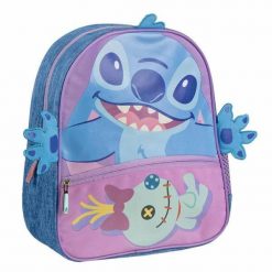 Plecak szkolny Stitch Fioletowy. Niebieskie plecaki damskie Disney, bez wzorów. Za 98.10 zł.