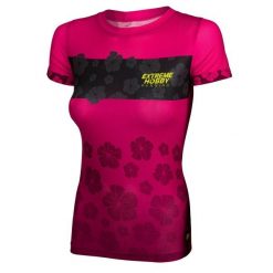 Koszulka do biegania damska z krótkim rękawem EXTREME HOBBY FLOWERS. Czerwone bielizna termoaktywna damska EXTREME HOBBY, xs, bez wzorów, z elastanu. Za 149.00 zł.