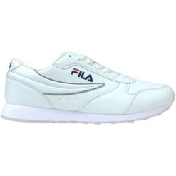 Buty Fila Orbit Low 1010263 1FG białe. Białe buty sportowe na co dzień męskie ze skóry ekologicznej, bez zapięcia. Za 303.05 zł.